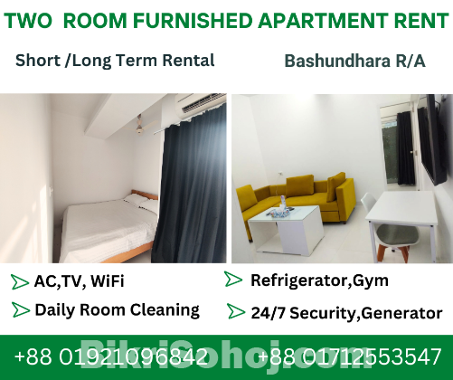 To Let Two Room Furnished Apartments In Bashundhara R/A